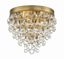 Vibrant Gold Crystal Globe 3-Light Matte Black Incandescent Flush Mount