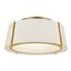 Antique Gold and White Silk Drum Ceiling Light