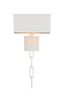 Alston Matte White and Antique Gold 2-Light Steel Sconce