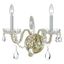 Elegant Polished Brass 2-Light Wall Sconce with Clear Swarovski Crystals