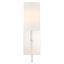 Veronica Polished Nickel Cylinder Sconce with White Silk Shade