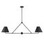 Matte Black Crystal Elegance 4-Light Chandelier with Two-Toned Shade