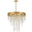 Elegant Antique Gold 5-Light Chandelier with Hand-Cut Crystal Accents