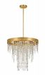 Elegant Antique Gold 5-Light Chandelier with Hand-Cut Crystal Accents