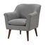 Steel Gray Woven Fabric Armchair with Walnut Legs