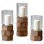 Contemporary Modern Brown Wood Hurricane Candelabra