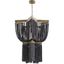 Estrella 3-Light Tinted Raw Iron Pendant with Wood Beads