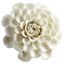 Off-White Ceramic Floral Wall Decor, 4.5 Inches