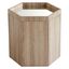 Contemporary Honeycomb Oak & Glass Hexagonal End Table, 18.25"