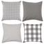 Gray and White Cotton Euro Pillow Covers Set of 4