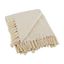 Natural Cotton Zig-Zag Throw Blanket with Fringe