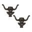 Rustic Brown Cast Iron Monkey Wall Hook Set