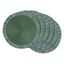 Dark Green Round Vinyl Fringed Placemats, Set of 6