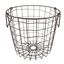 Small Round Black Metal Wire Storage Basket