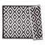 Reversible Black & White Synthetic Outdoor Rug, 4' x 6'