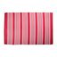 Coral and Pink Reversible Stripe Outdoor Rug, 4' x 6'