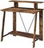 Weathered Oak and Black Industrial Writing Desk with Shelf