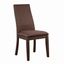 Rich Cocoa Brown Upholstered Wood Side Chair