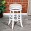 Palmer Lake 30" Swivel Bar Stool in White and Beige with Leather Seat