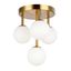 Aged Brass 4-Light Globe Flush Mount with Opal Glass