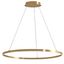 Modern 32" Silver and Black LED Ceiling Chandelier with Brass Accents