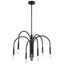 Matte Black 6-Light Traditional Candlestick Chandelier