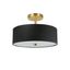 Everly 14'' Aged Brass Drum Ceiling Light with White Shade