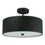 Everly Elegance 14'' Matte Black Drum Semi-Flush Mount with White Shade