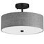 Everly Transitional 14'' Matte Black Drum Ceiling Light with White Shade