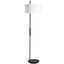 Matte Black and White Metal Floor Lamp with Fabric Shade