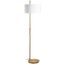 Adjustable Aged Brass Floor Lamp with White Shade