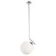 White Glass Globe Pendant Light with Chrome Finish