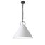 Matte Black 24" Pendant Light with White Shade