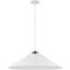 24" Matte Black and White Metal Drum Pendant Light