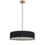 Black and Aged Brass Drum Pendant Light with Glass Diffuser