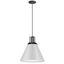 Matte Black and White Modern Drum Pendant Light, Indoor/Outdoor