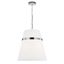 Modern Black and White Drum Pendant Light with Chrome Finish