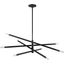 50 in Matte Black 8-Light Modern Pendant Ceiling Light