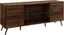 Dark Walnut 60 Inch Mid-Century Modern TV Stand with Glass Shelf