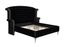 Queen Black Velvet Upholstered Bed with Tufted Headboard