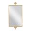 Rustic Gold & Wood Rectangular Wall Mirror 14" x 28"