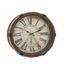 17" Brown Metal Wall Clock with Rope Frame and Distressed Cream Face