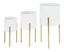 White and Gold Metal Cylinder Floor Planter Set of 3