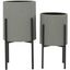 Modern Gray Iron Planters Set of 2 with Removable Stand - Indoor/Outdoor