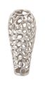 Elegant 19'' Silver Aluminum Bouquet Vase with Hole Design
