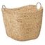 Large Round Seagrass Storage Basket with Metal Handles