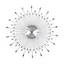 Silver Polished Metal Starburst Wall Clock with Crystal Embellishments