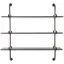 Sleek Gray 38" Industrial Wood Floating Wall Shelf