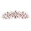 Red Metal Scrolled Leaf Wall Sculpture with Beaded Accents