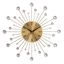 Gold Metal Starburst Wall Clock with Crystal Accents, 15"